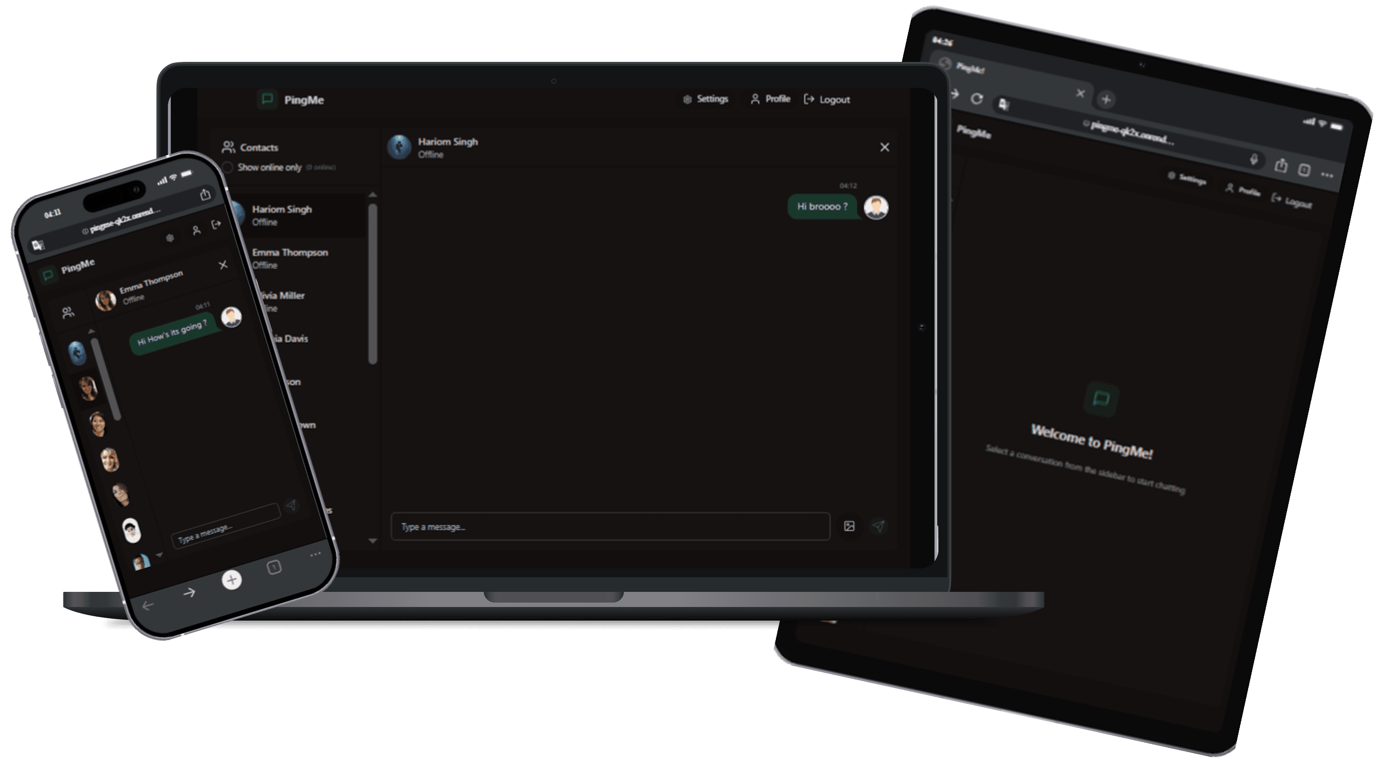 Ping Me - Social & Communication project showcase
